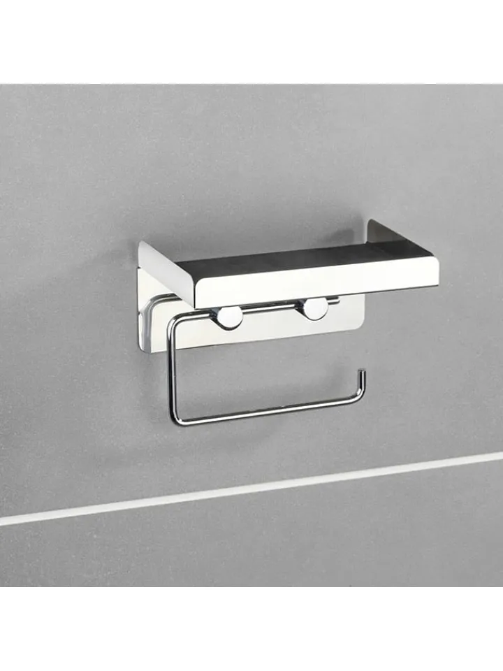 Wenko Badaccessoires<Toilettenpapierhalter in Silber - (B)16 x (H)12,5 x (T)11,5 cm