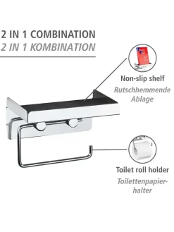 Wenko Badaccessoires<Toilettenpapierhalter in Silber - (B)16 x (H)12,5 x (T)11,5 cm
