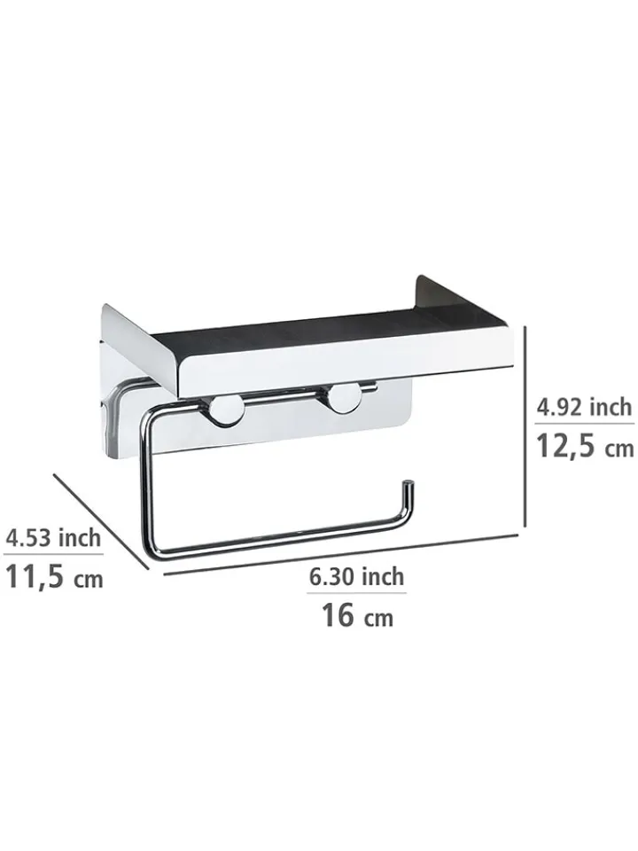 Wenko Badaccessoires<Toilettenpapierhalter in Silber - (B)16 x (H)12,5 x (T)11,5 cm
