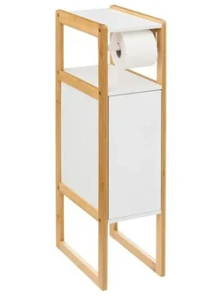 WellHome Badaccessoires<Toilettenpapierhalter in Weiß - (B)33 x (H)80 x (T)20 cm