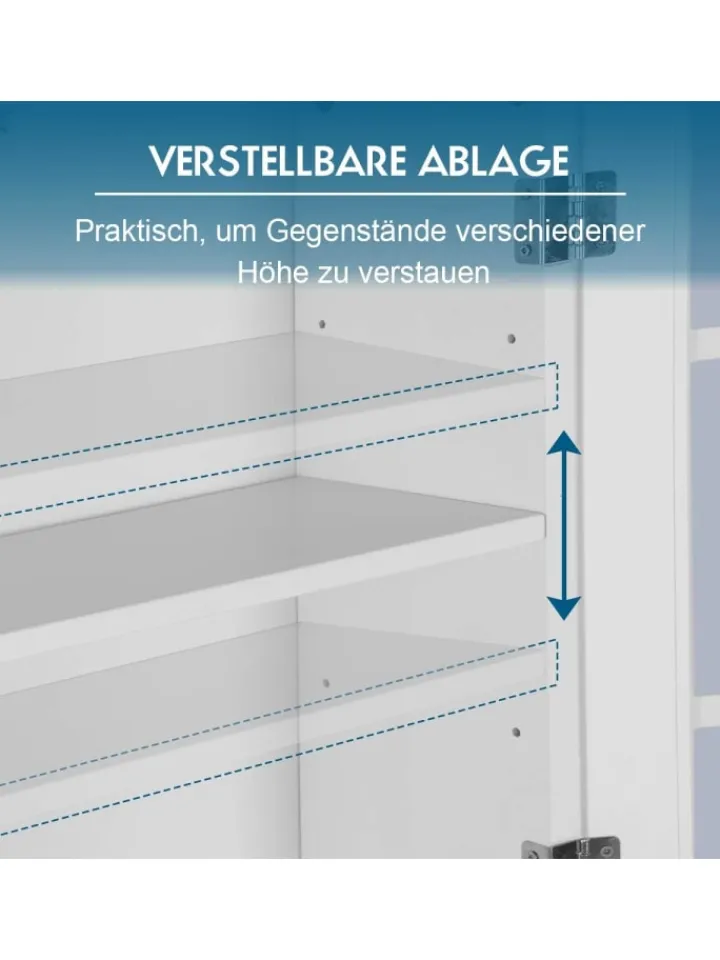 COSTWAY Badezimmermöbel<Toilettenschrank mit Tür in Weiß