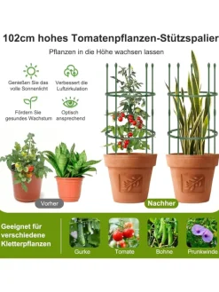 COSTWAY Pflanzen & Zubehör<Tomaten Rankhilfe 3er Set 50x102cm in Grün