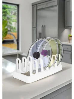 Violeta Home Koch- & Backutensilien<Topfdeckel-Halter in Weiß - (B)35,5 x (H)12 x (T)17,5 cm