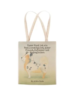 Mr. & Mrs. Panda Einkaufstaschen & -Trolleys<Tote Bag Hund Australien Shepherd Design mit Sp... in Weiß