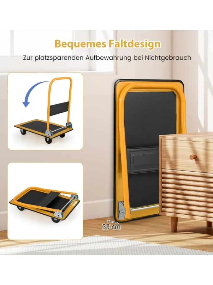 COSTWAY Einkaufstaschen & -Trolleys<Transportwagen Klappbar bis zu 150 kg in Orange