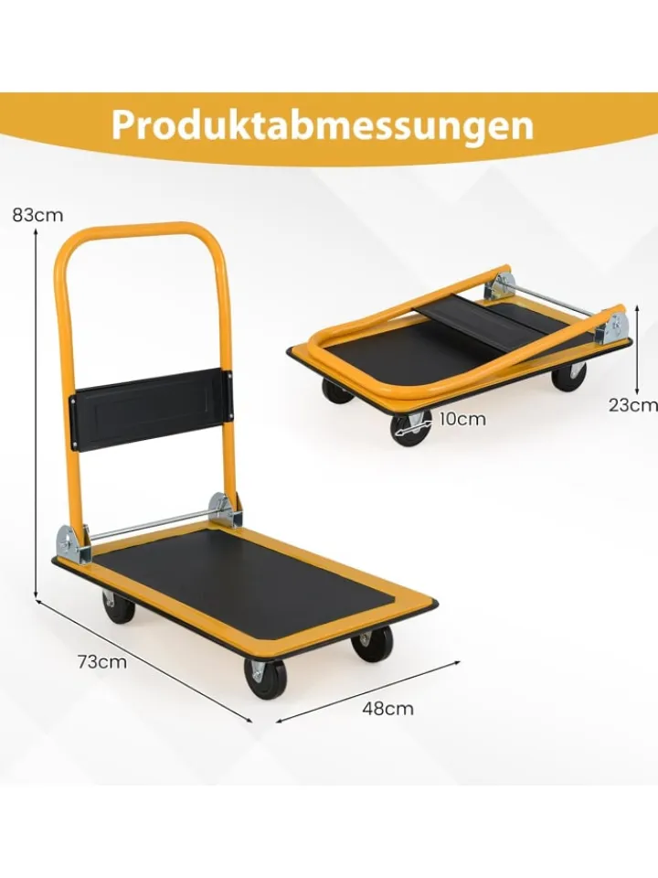 COSTWAY Einkaufstaschen & -Trolleys<Transportwagen Klappbar bis zu 150 kg in Orange
