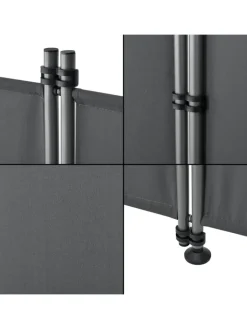 pro.tec Paravents<Trennwand Modica in Grau (L)215cm (H)170cm