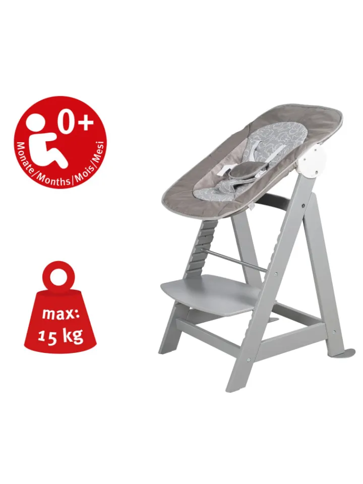 roba Babymöbel<Treppenhochstuhl 'Born Up' Set 2in1 - 'Miffy' - mit Liegefunktion - Taupe