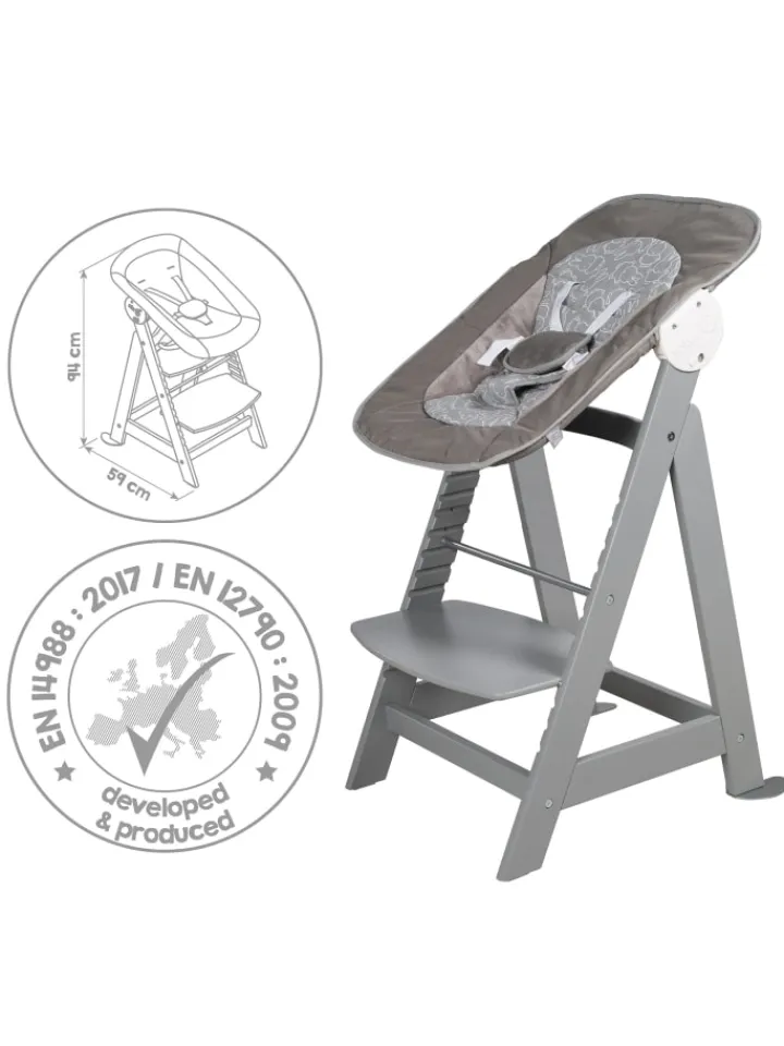 roba Babymöbel<Treppenhochstuhl 'Born Up' Set 2in1 - 'Miffy' - mit Liegefunktion - Taupe