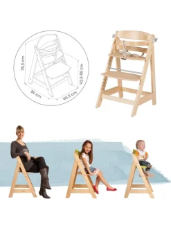 roba Babymöbel<Treppenhochstuhl 'Sit Up Click & Fun' - Essbrett und Bügel - Mitwachsend - Natur