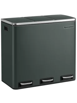 Songmics Mülleimer<Treteimer in Dunkelgrau - 3x 18 l