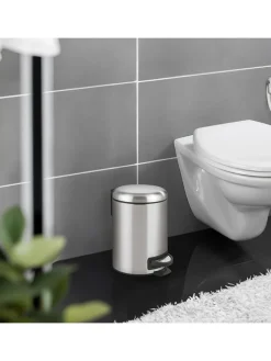 Wenko Mülleimer<Treteimer "Leman" in Silber - 3 l