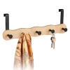 relaxdays Weitere Haushaltshelfer<Türgarderobe "5 Haken" in Natur/Schwarz - (B)40,5 x (H)14 x (T)7,5 cm