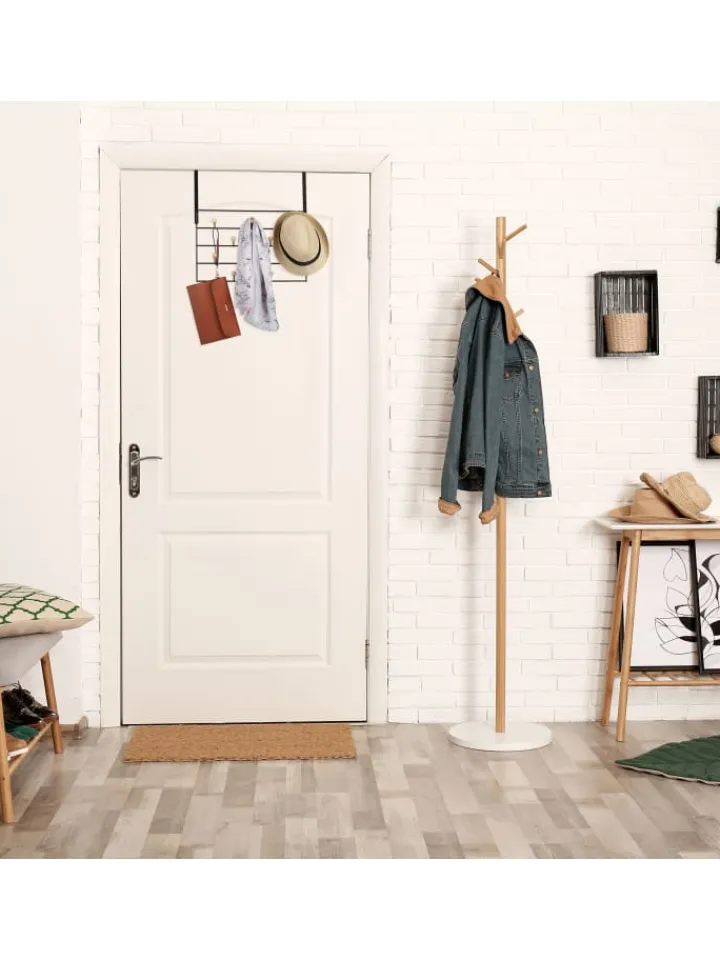 relaxdays Weitere Haushaltshelfer<Türgarderobe in Schwarz/ Natur