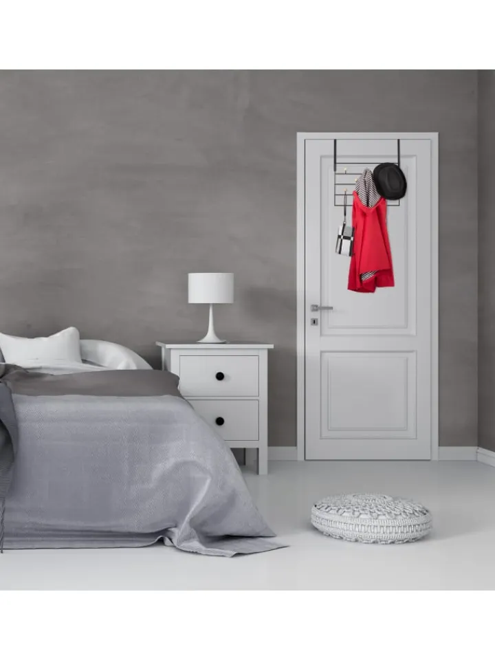 relaxdays Weitere Haushaltshelfer<Türgarderobe in Schwarz/ Natur