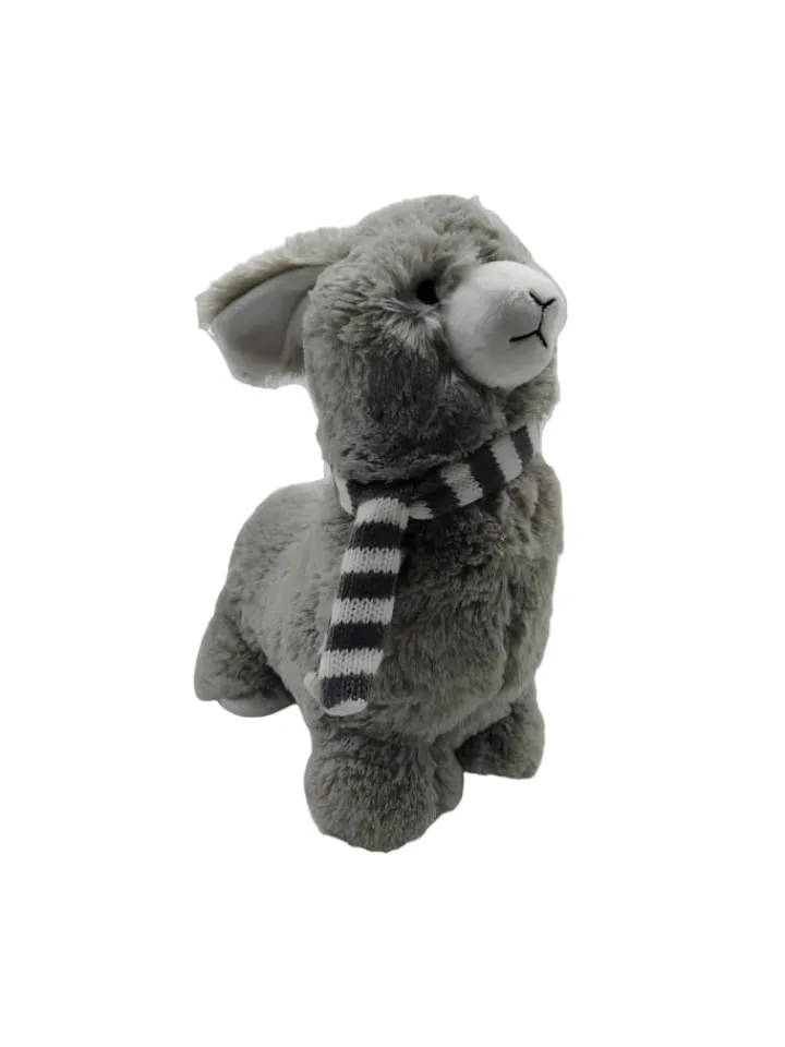 relaxdays Tür- & Zugluftstopper<Türstopper "Alpaka" in Grau - (B)12 x (H)28 x (T)27 cm