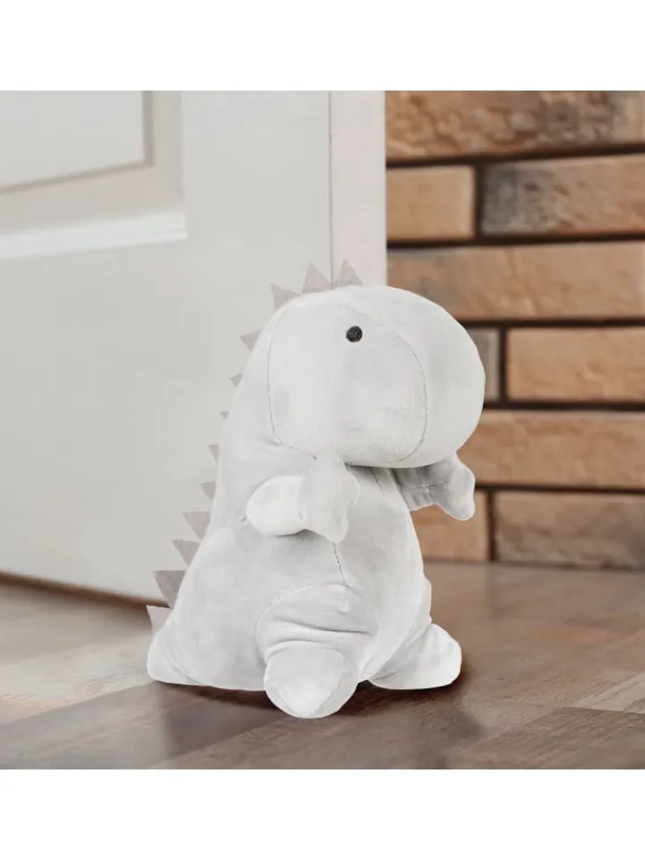 relaxdays Tür- & Zugluftstopper<Türstopper "Dino" in Grau