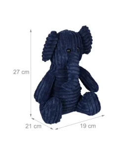 relaxdays Tür- & Zugluftstopper<Türstopper "Elefant" in Dunkelblau