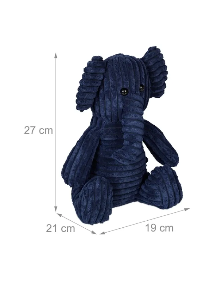 relaxdays Tür- & Zugluftstopper<Türstopper "Elefant" in Dunkelblau