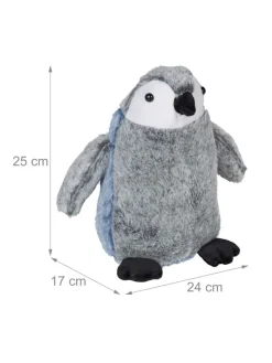 relaxdays Tür- & Zugluftstopper<Türstopper "Pinguin" in Grau/ Blau
