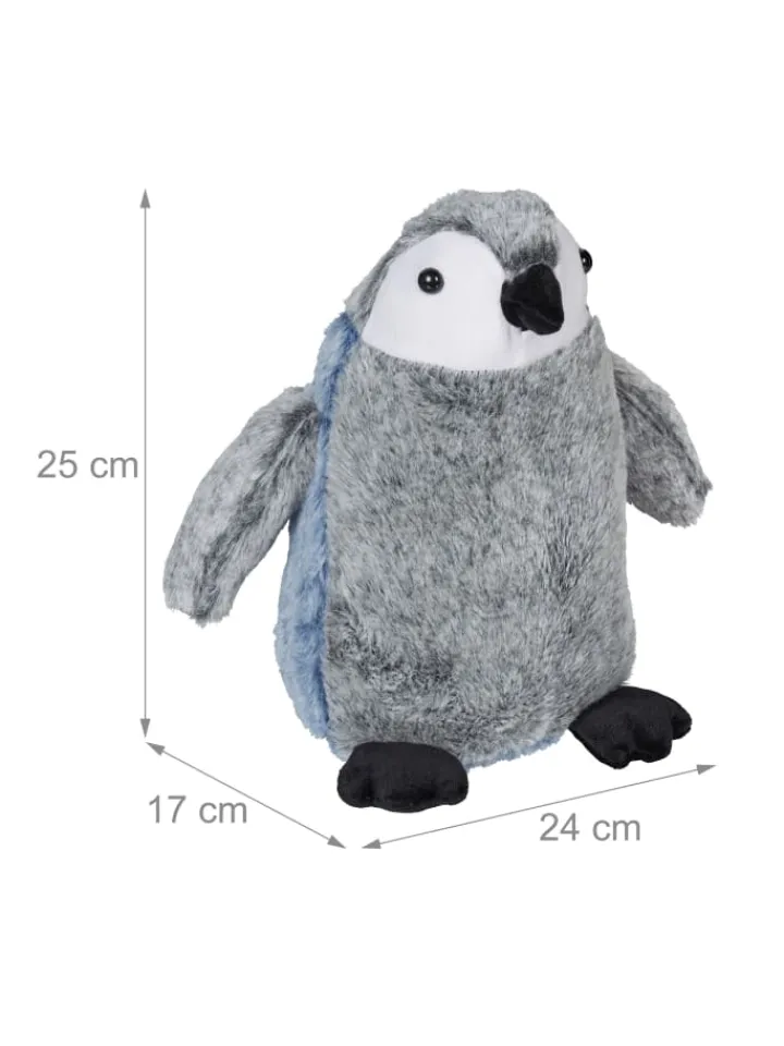 relaxdays Tür- & Zugluftstopper<Türstopper "Pinguin" in Grau/ Blau