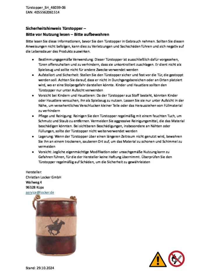 kobolo Tür- & Zugluftstopper<Türstopper POLO in Braun