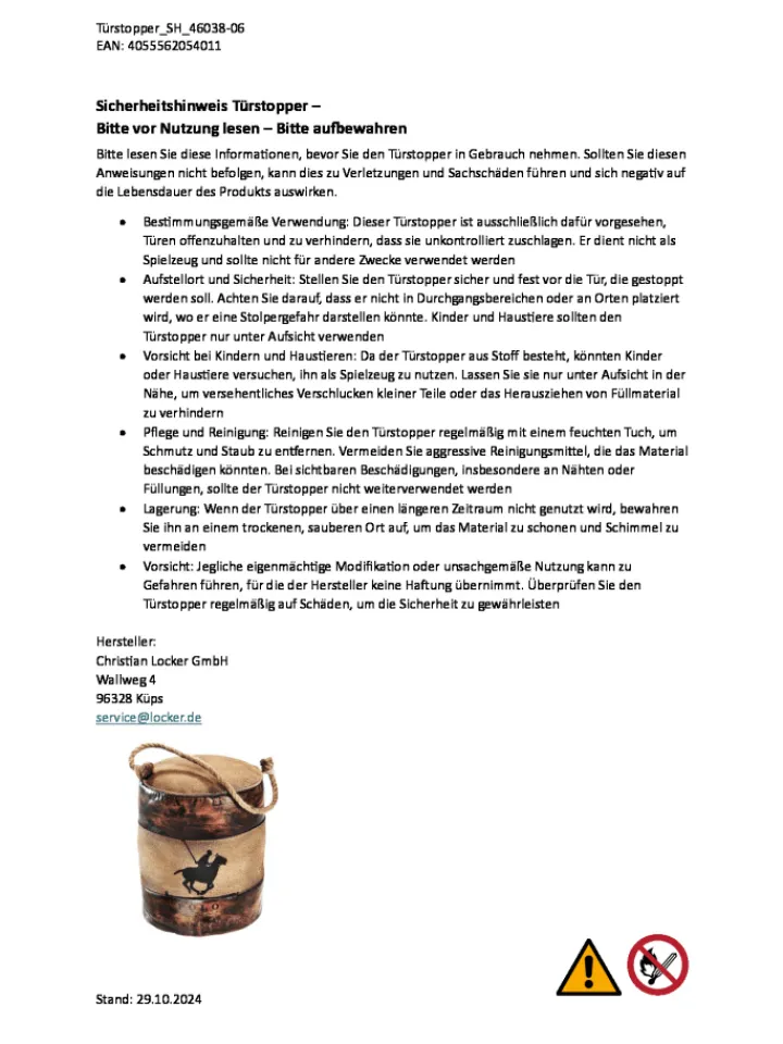 kobolo Tür- & Zugluftstopper<Türstopper RUSTIKAL in Braun