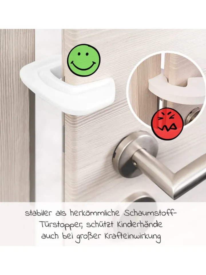 coona Babymöbel<Türstopper und Finger-Klemmschutz 3er Pack in weiss