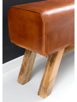 KADIMA DESIGN Sitzmöbel<Turnbock | Echtleder, 120x29x53cm, Braun, Aufbewahrung