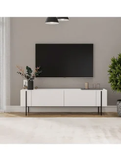 Evila Regale & Schränke<TV-Regal ''Herman'' in Weiß - (B)160 x (H)45,6 x (T)31,4 cm