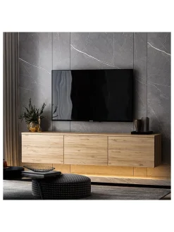 Evila Regale & Schränke<TV-Regal in Natur - (B)160 x (H)35 x (T)32 cm