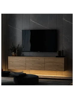 Evila Regale & Schränke<TV-Regal in Natur - (B)160 x (H)35 x (T)32 cm