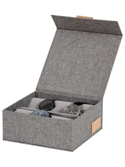 STORE IT Kisten & Körbe<Uhrenbox ''Premium'' in Grau - (B)16,5 x (H)7 x (T)16,5 cm