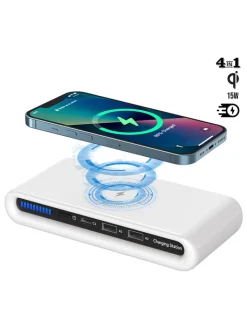 SmartCase Technikzubehör<USB 4-in-1 Multifunktions-Schnellladestation in Weiß