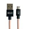 Design Letters Technikzubehör<USB-C-Kabel in Schwarz/ Beige - 100 cm