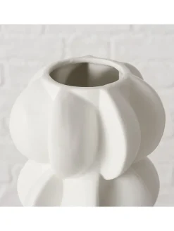 Boltze Kerzen, Vasen & Mehr<Vase ''Meritt'' in Weiß - (H)25,5 x Ø 11,5 cm