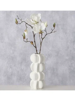 Boltze Kerzen, Vasen & Mehr<Vase ''Meritt'' in Weiß - (H)25,5 x Ø 11,5 cm
