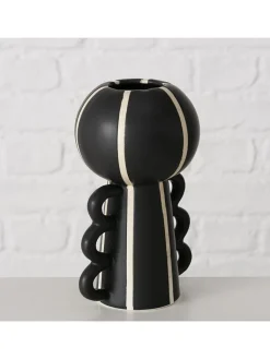 Boltze Kerzen, Vasen & Mehr<Vase ''Nanuka'' in Schwarz/ Weiß - (H)14,5 cm