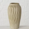 Boltze Kerzen, Vasen & Mehr<Vase ''Olas'' in Creme/ Braun - (H)17,5 x Ø 10 cm