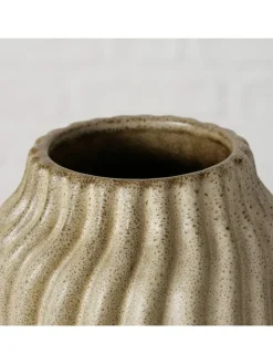 Boltze Kerzen, Vasen & Mehr<Vase ''Olas'' in Creme/ Braun - (H)17,5 x Ø 10 cm