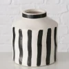 Boltze Kerzen, Vasen & Mehr<Vase ''Prymus'' in Weiß/ Schwarz - (H)14 x Ø 13 cm
