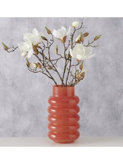Boltze Kerzen, Vasen & Mehr<Vase ''Ribbo'' in Dunkelrosa - (H)26 x Ø 15 cm