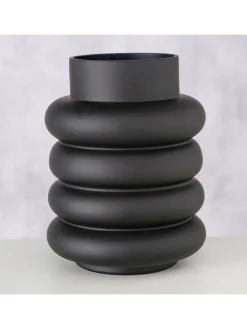 Boltze Kerzen, Vasen & Mehr<Vase ''Ribbo'' in Schwarz - (H)20 x Ø 15 cm