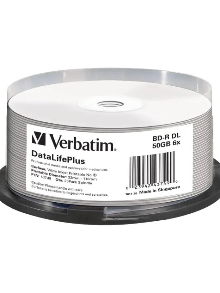COFI 1453 Tv & Audio<Verbatim BD-R DL 50GB/1-6x Cakebox (25 Disc) in Weiß