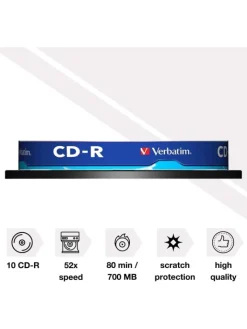 COFI 1453 Tv & Audio<Verbatim CD-R Medien 80Min/700MB/52x zuverlässige Datensicherung in Blau