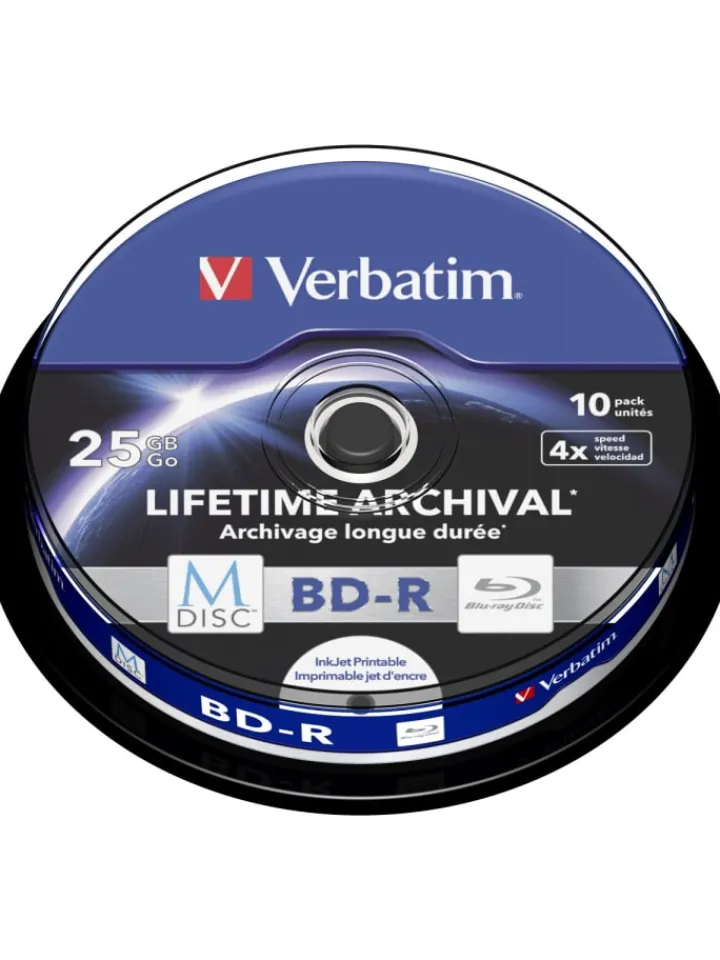 COFI 1453 Tv & Audio<Verbatim M-DISC BD-R 25GB/1-4x Cakebox (10 Disc) in blau