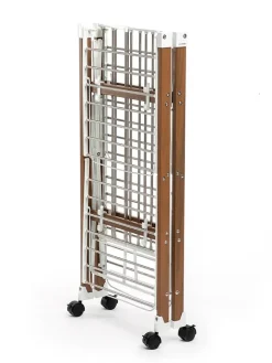InnovaGoods Weitere Haushaltshelfer<Vertikaler klappbarer Wäscheständer in Silber/ Braun - (H)129 cm