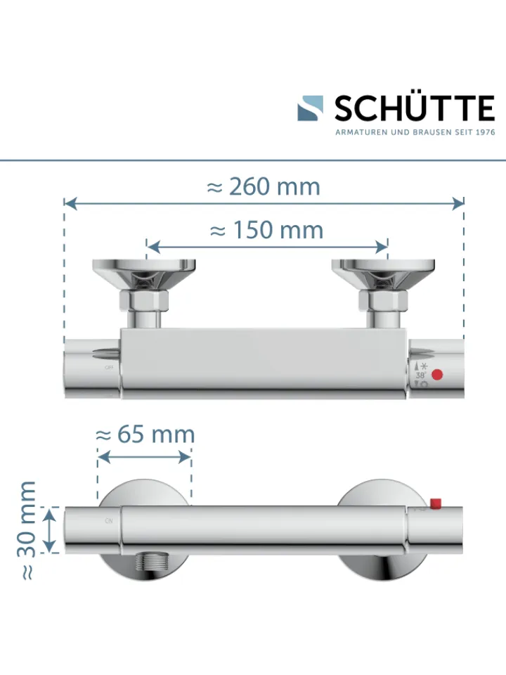 Franz Joseph Schütte Badarmaturen<VICO Thermostat Duscharmatur, Chrom