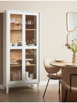 Beliani Regale & Schränke<Vitrine RUMSON in Weiß - (W) 80 x (H) 183 x (L) 40 cm