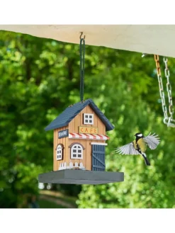 relaxdays Vögel<Vogelfutterhaus "Café" in Bunt